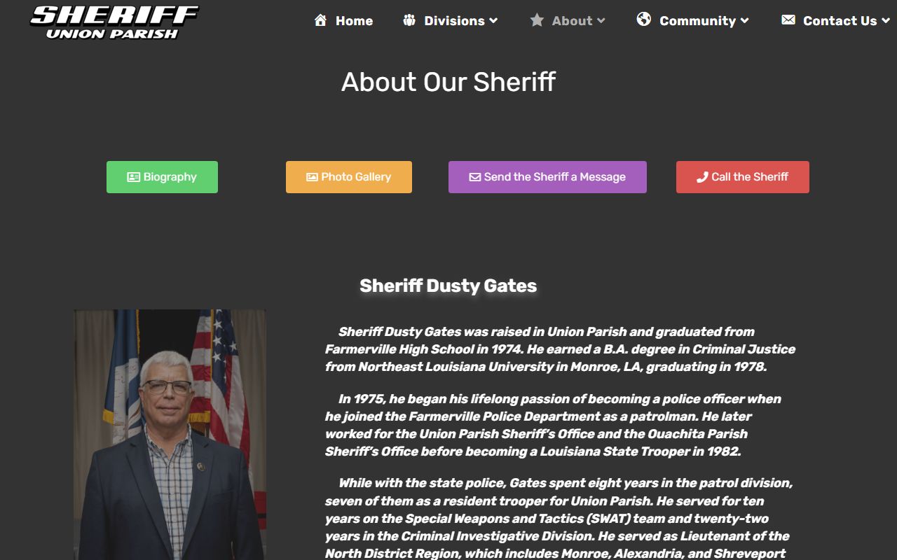 Union Parish arrest records Sheriff official page