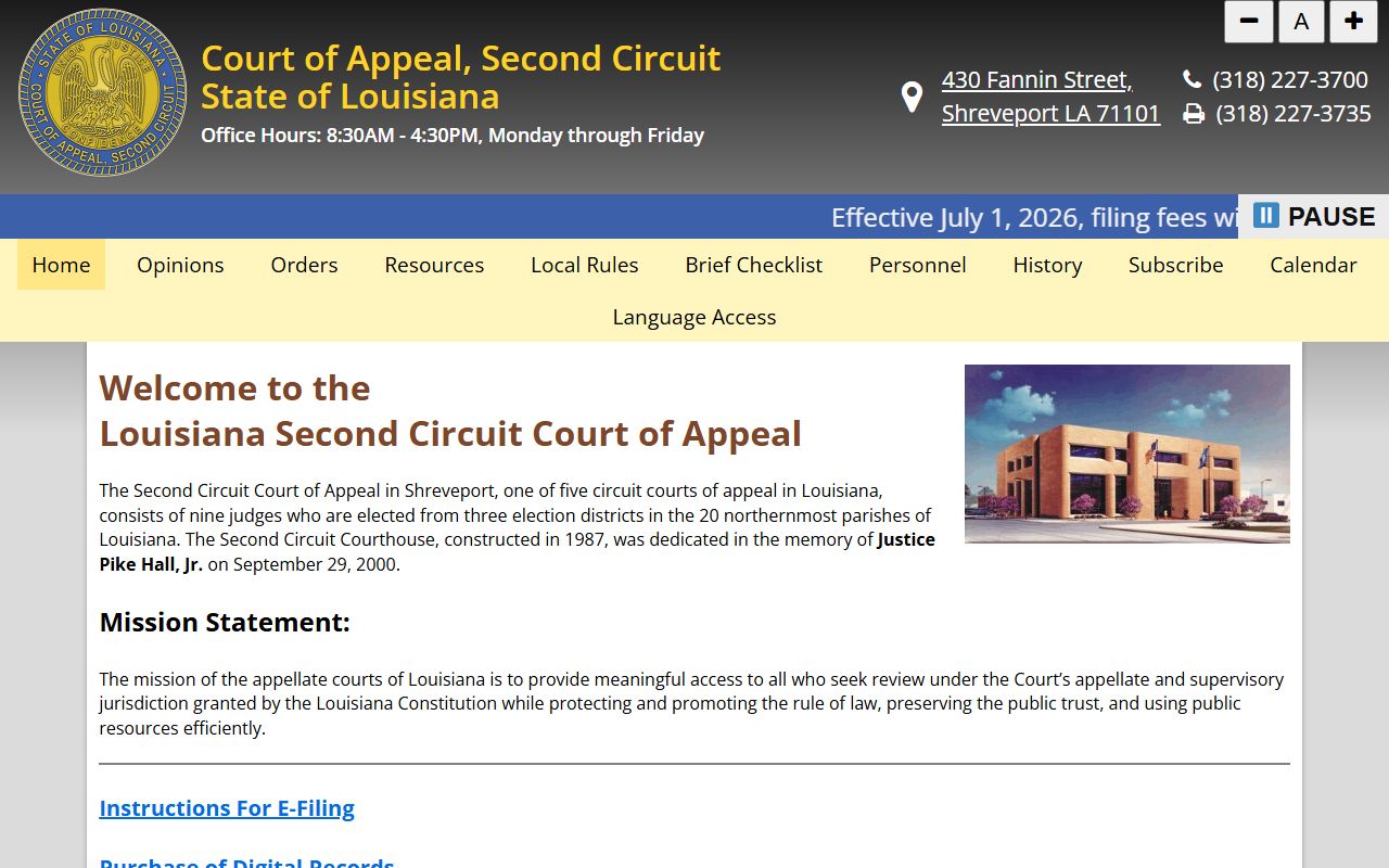 Union Parish District Court Second Circuit Court of Appeal