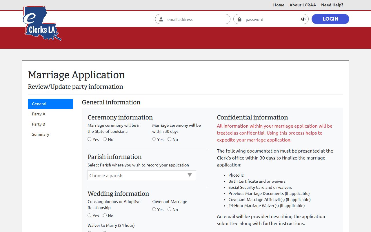 Union Parish marriage records Louisiana eClerks online marriage application