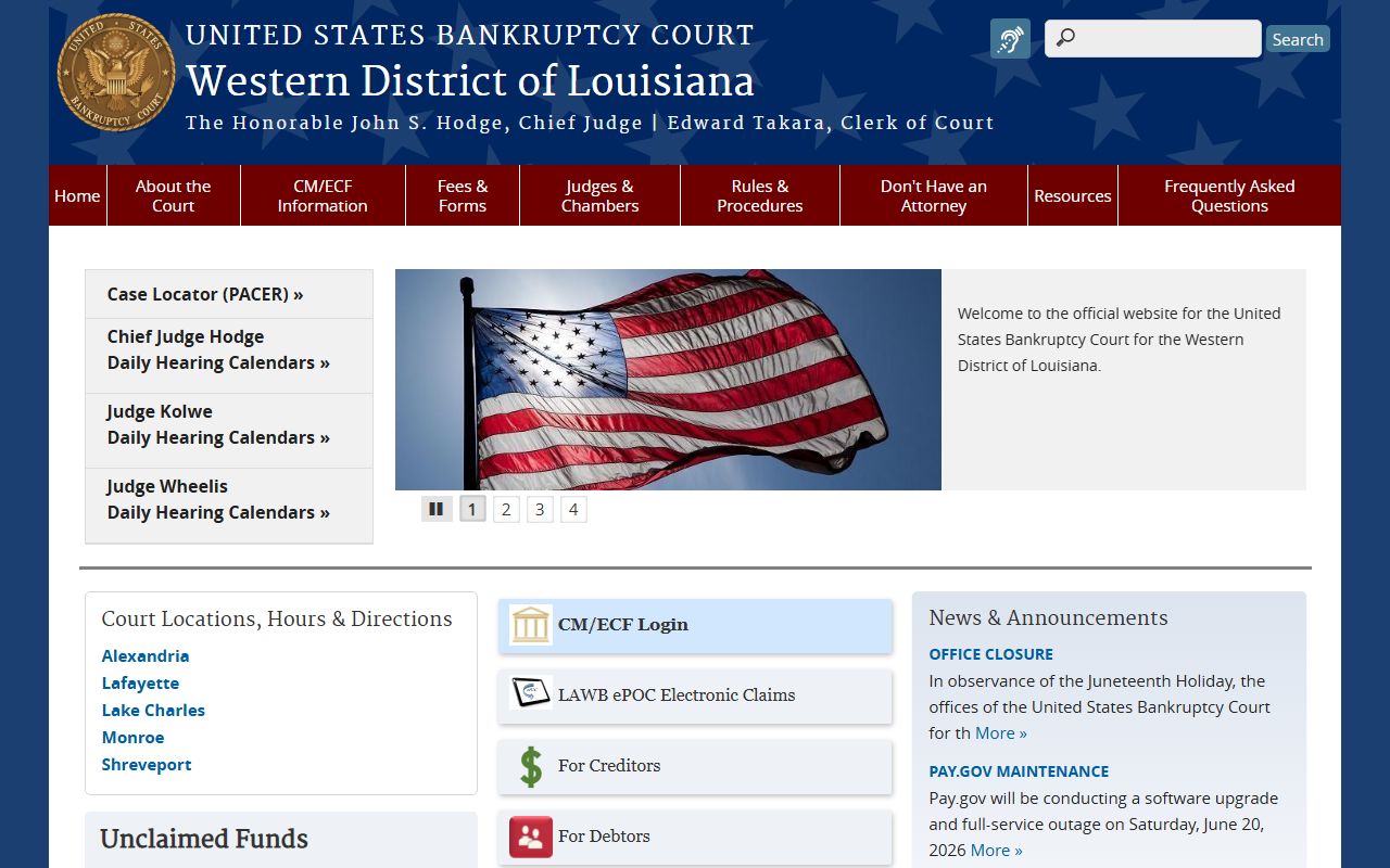 Union Parish probate records bankruptcy court Western District context